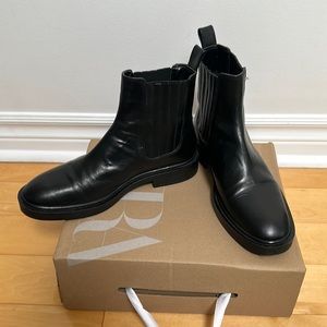 Worn Once Zara Black Leather Chelsea Boot in size 37